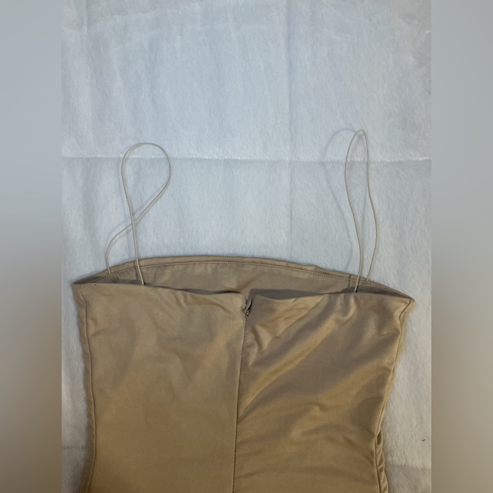 Meshki Tan Strapless  bodycon Dress - Picture 5 of 7